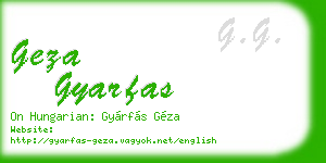 geza gyarfas business card