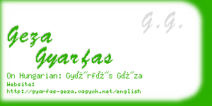 geza gyarfas business card